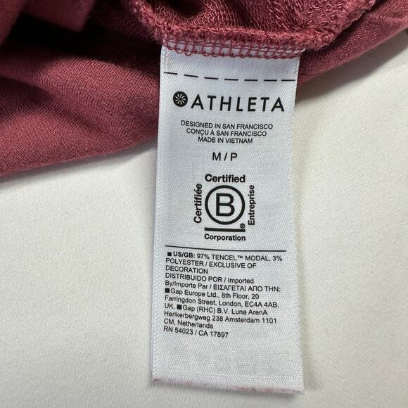 Athleta Balance Romper Womens Medium Petite Pink Sleeveless Soft Active Travel - Picture 5 of 14